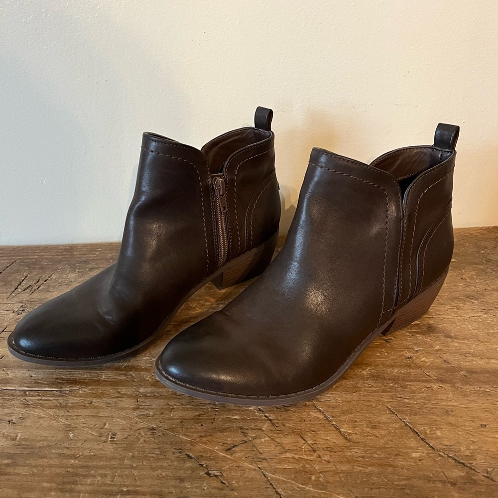 G by Guess Chocolate Ankle Booties 6.5